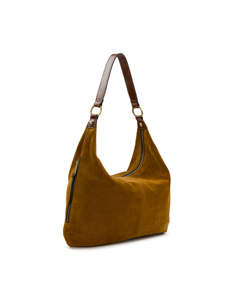 Female - Esther Hobo | Suede Leather | Cognac - cognac - by Patricia Nash - View 4 of 5