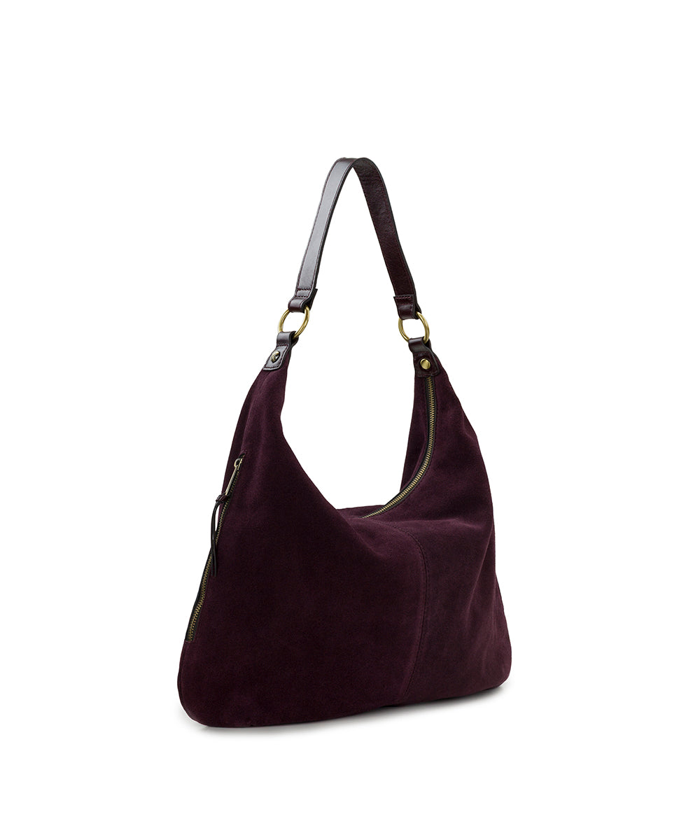 Female - Esther Hobo | Suede Leather | Plum - plum - by Patricia Nash - View 4 of 5