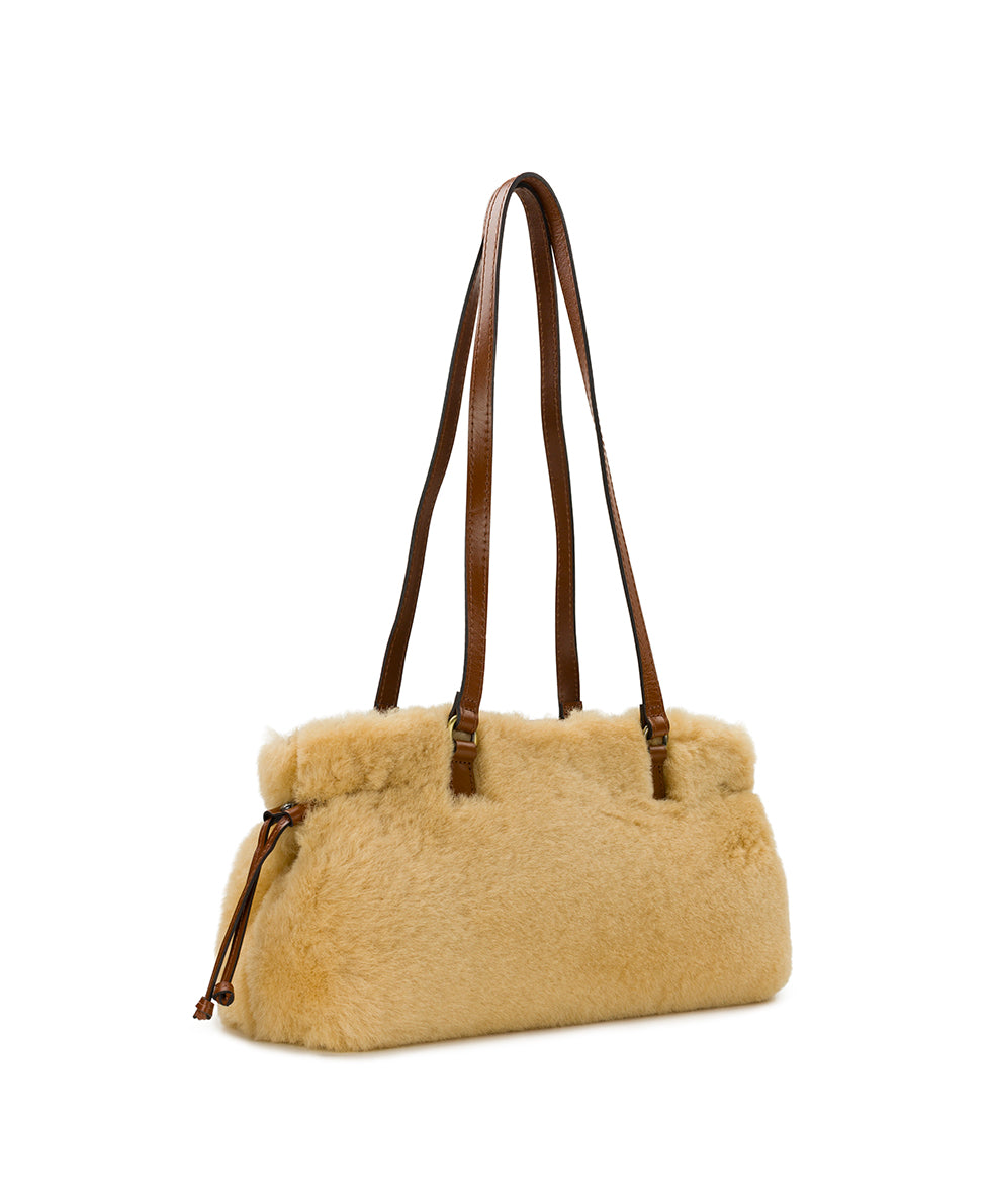 Linnea Sherpa Shoulder Bag Natural | Patricia Nash