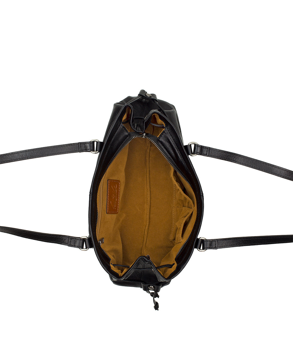 Female - Linnea Shoulder Bag | Rugged Natural Grain | Black - black - by Patricia Nash - View 4 of 4