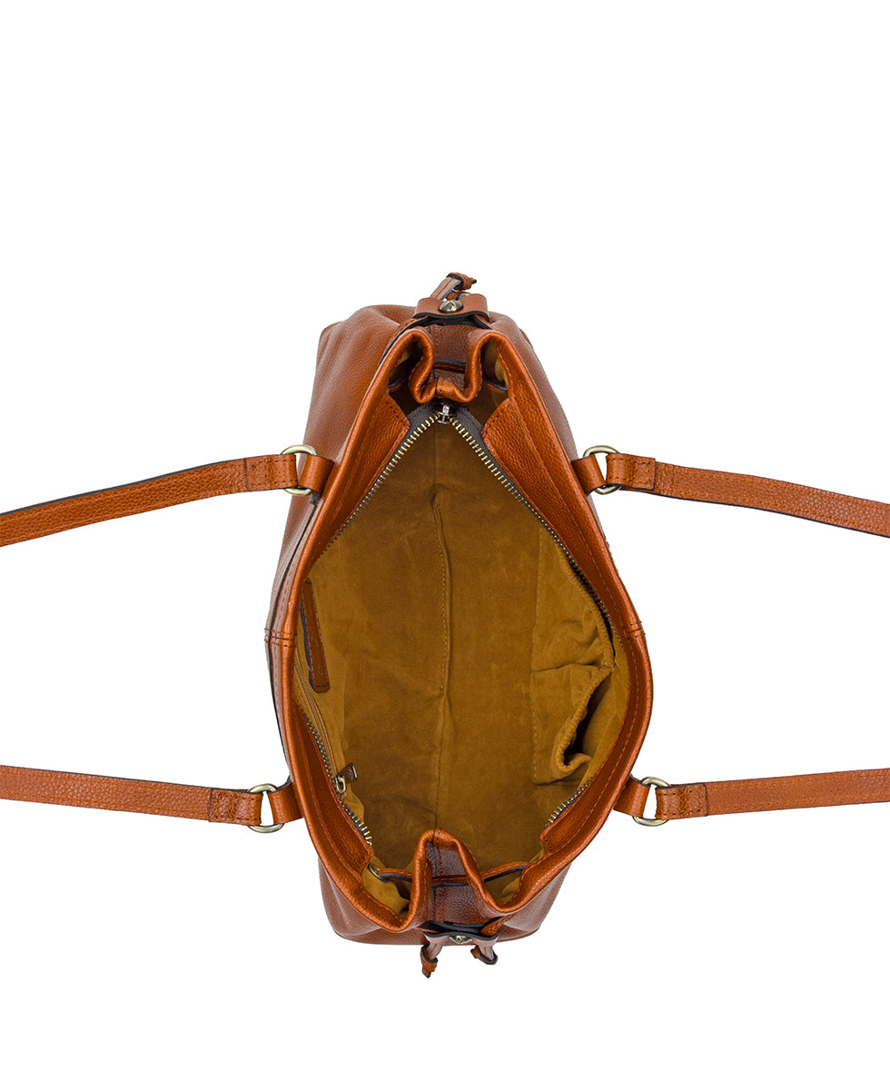 Female - Linnea Shoulder Bag | Rugged Natural Grain | Cognac - cognac - by Patricia Nash - View 4 of 4