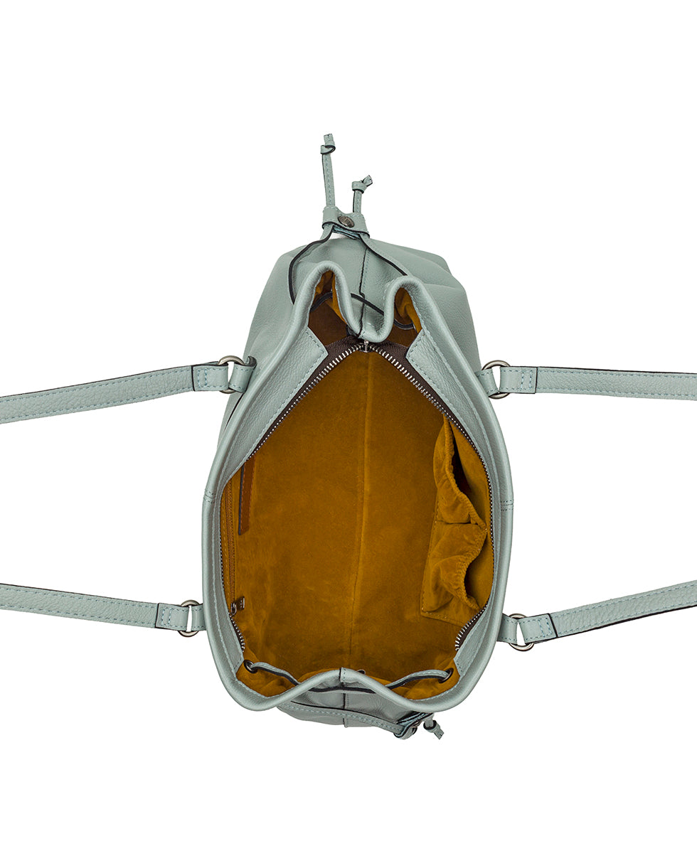 Female - Linnea Shoulder Bag | Rugged Natural Grain | Nordic Blue - cognac - by Patricia Nash - View 4 of 4