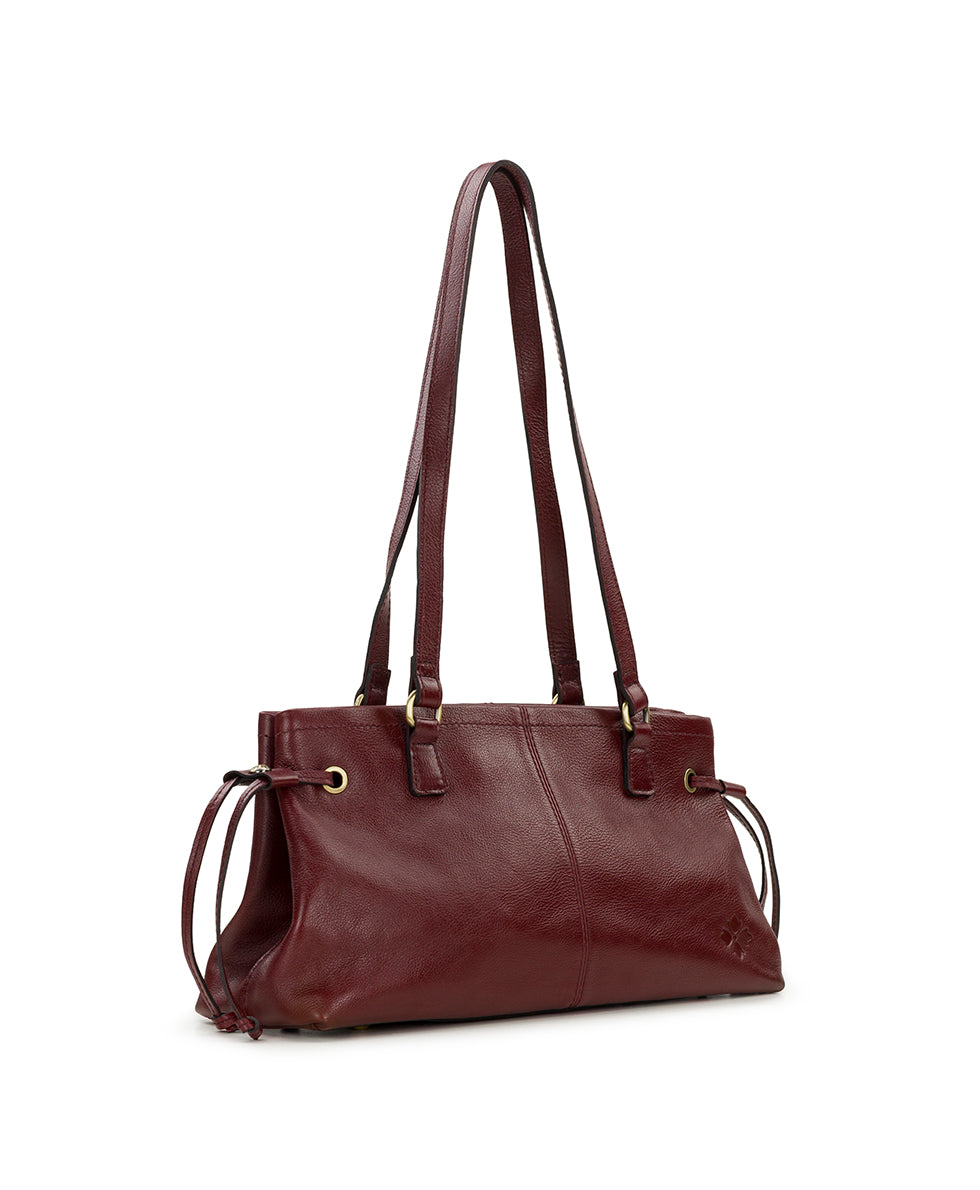 Female - Linnea Shoulder Bag | Rugged Natural Grain | Oxblood - oxblood - by Patricia Nash - View 3 of 4