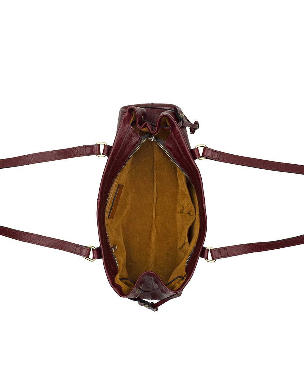Female - Linnea Shoulder Bag | Rugged Natural Grain | Oxblood - oxblood - by Patricia Nash - View 4 of 4