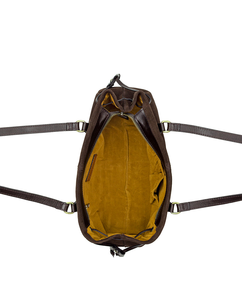 Female - Linnea Shoulder Bag | Suede Leather | Chocolate - chocolate - by Patricia Nash - View 4 of 4