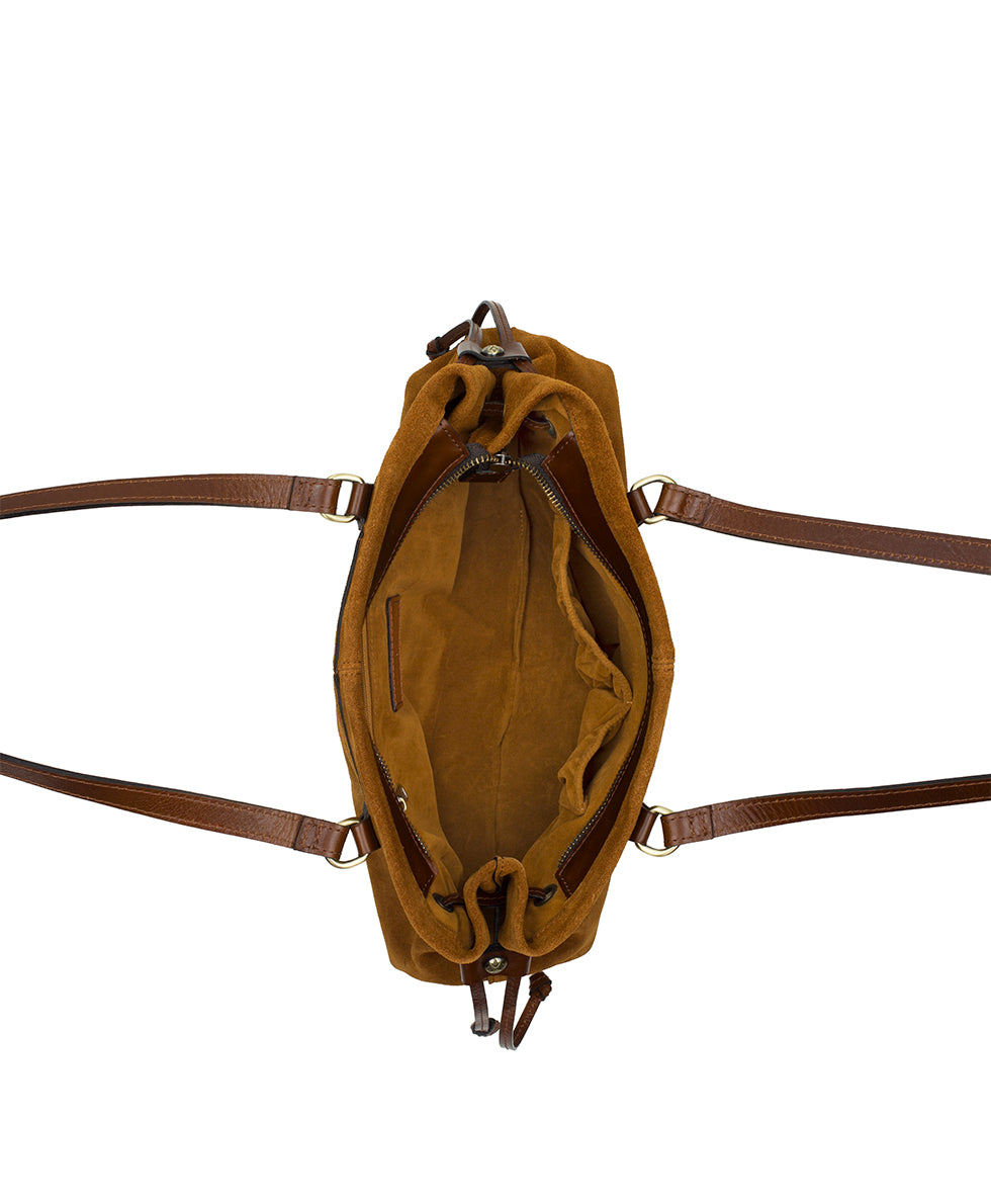 Female - Linnea Shoulder Bag | Suede Leather | Cognac - cognac - by Patricia Nash - View 5 of 6