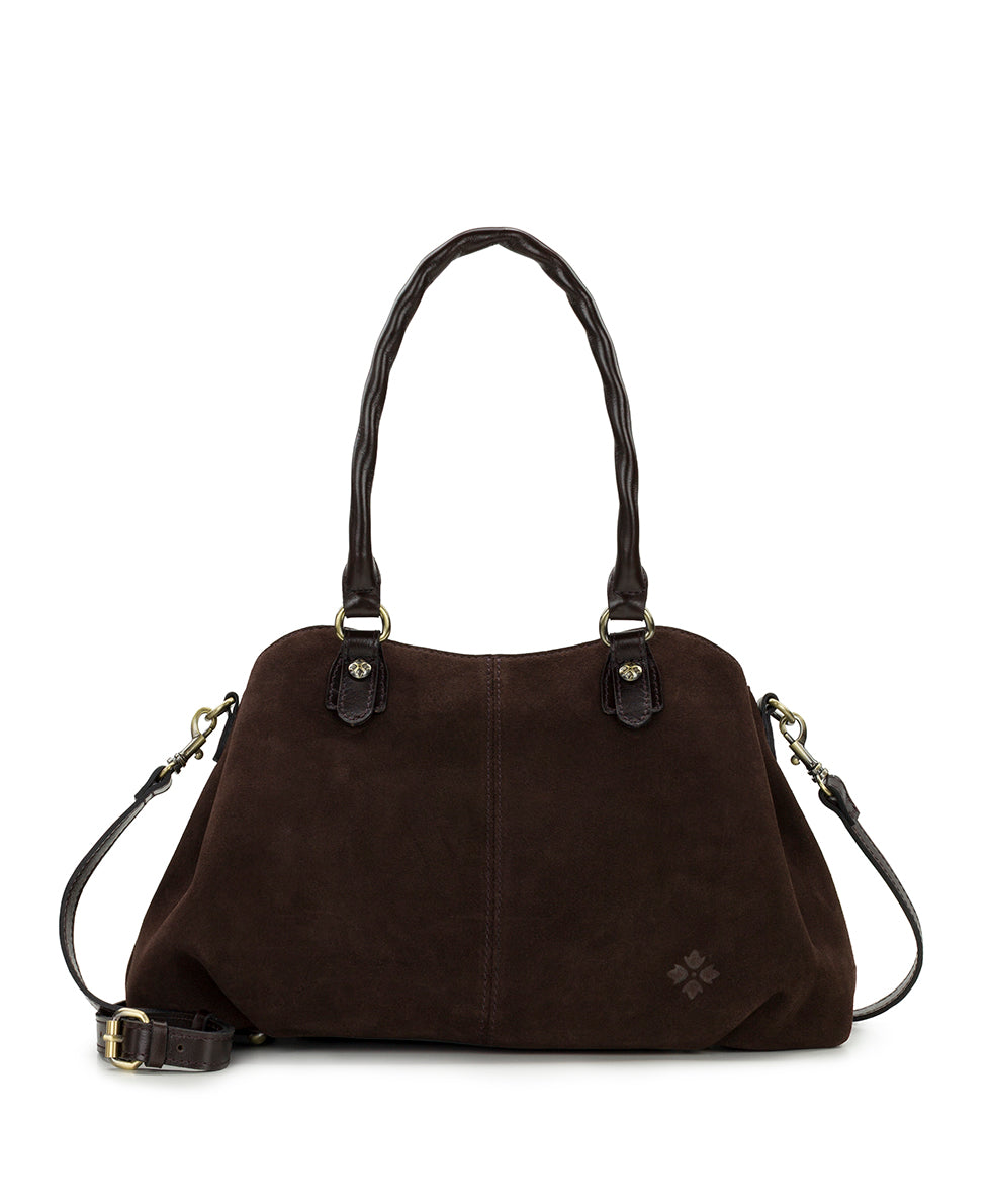 Female - Johanne Satchel | Suede Leather | Chocolate - chocolate - by Patricia Nash - View 1 of 4