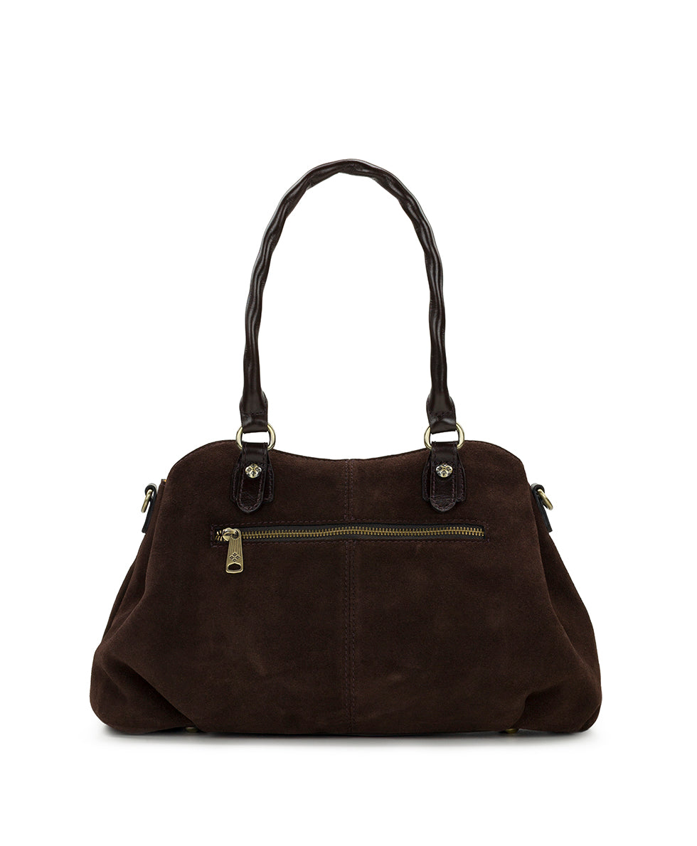 Female - Johanne Satchel | Suede Leather | Chocolate - chocolate - by Patricia Nash - View 2 of 4