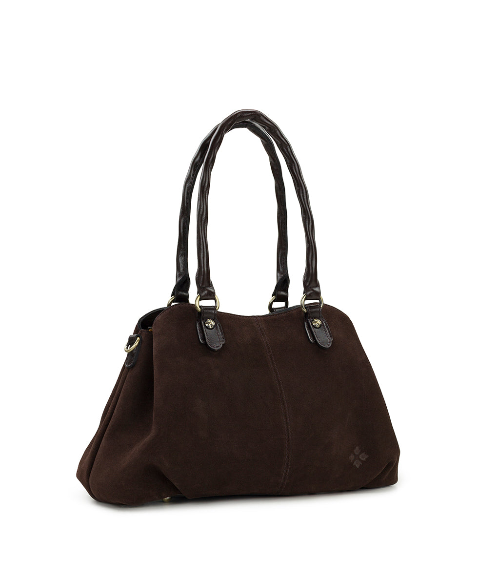 Female - Johanne Satchel | Suede Leather | Chocolate - chocolate - by Patricia Nash - View 3 of 4