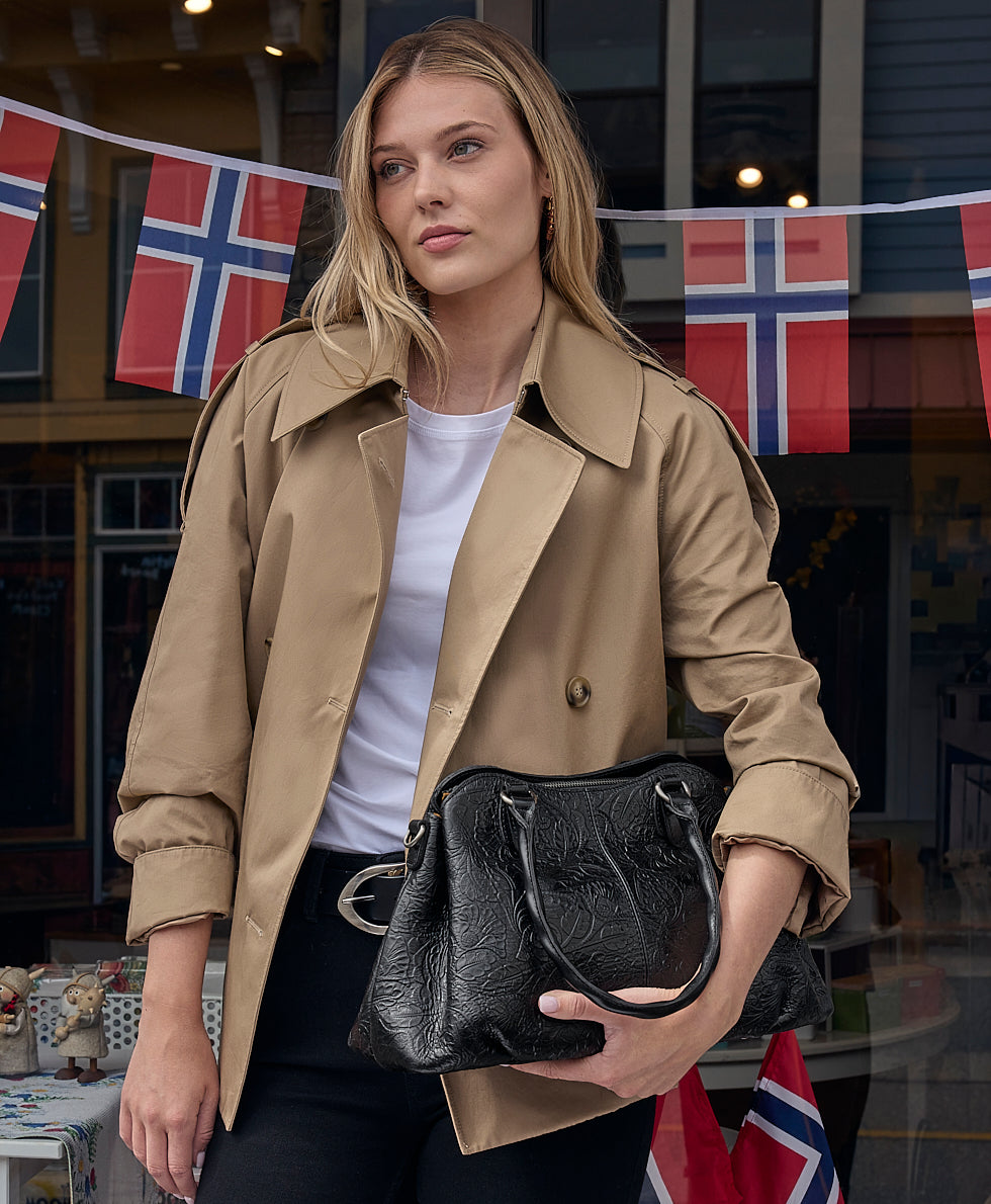 Female - Johanne Satchel | Brazilian Supple Tooled | Black - black - by Patricia Nash - View 2 of 6