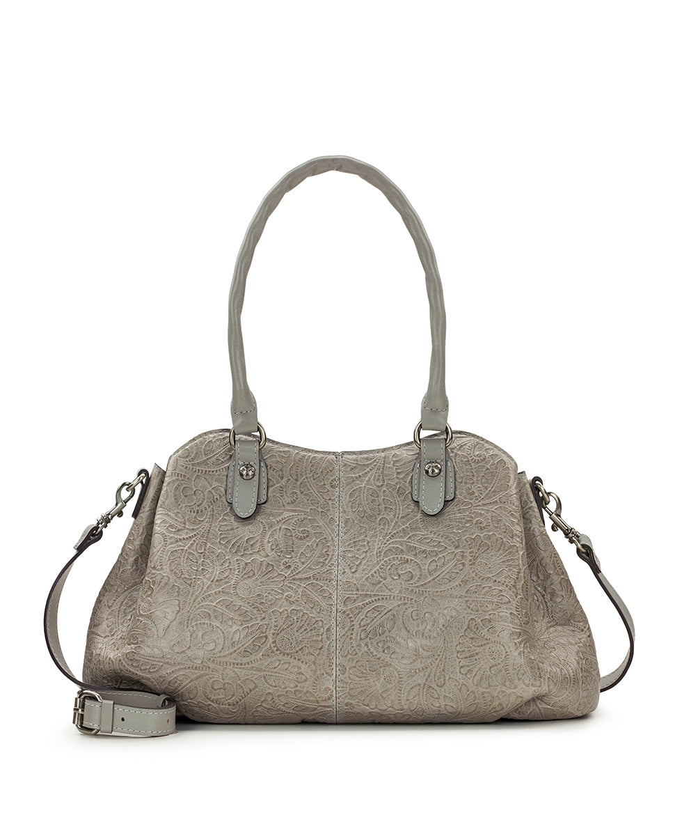 Female - Johanne Satchel | Brazilian Supple Tooled | Nordic Blue - nordic blue - by Patricia Nash - View 1 of 6