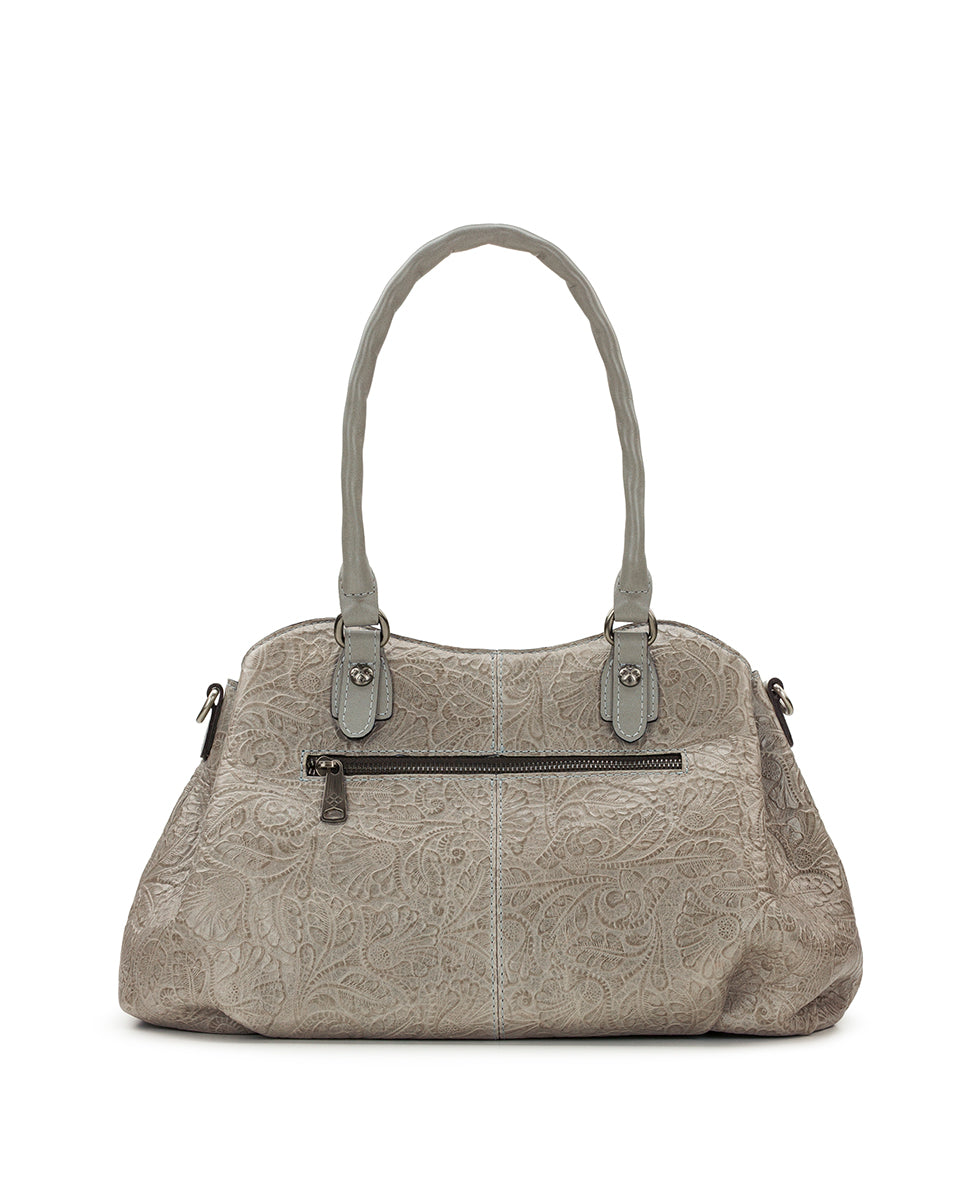 Female - Johanne Satchel | Brazilian Supple Tooled | Nordic Blue - nordic blue - by Patricia Nash - View 3 of 6