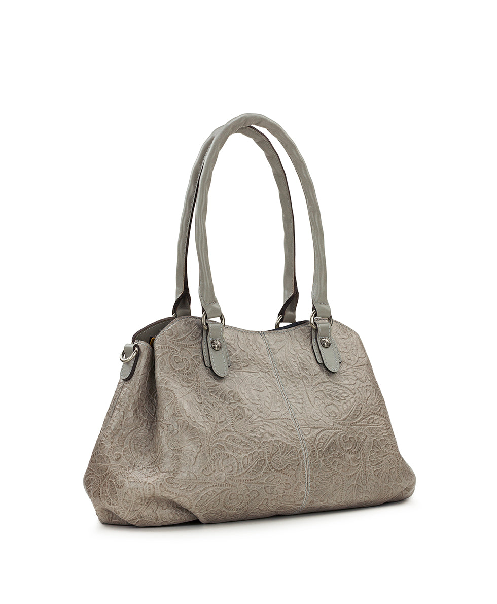 Female - Johanne Satchel | Brazilian Supple Tooled | Nordic Blue - nordic blue - by Patricia Nash - View 4 of 6