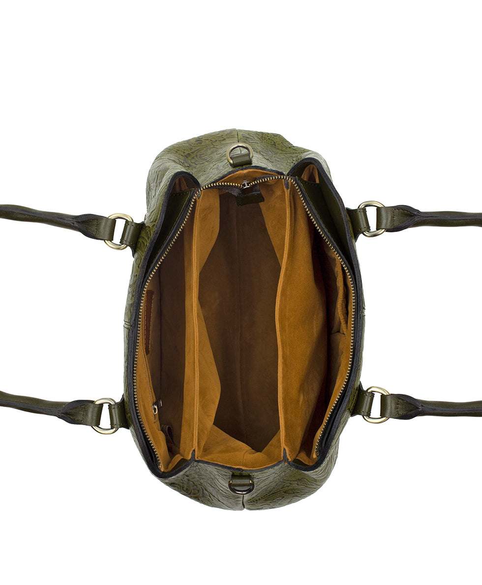 Female - Johanne Satchel | Brazilian Supple Tooled | Olive - olive - by Patricia Nash - View 5 of 5