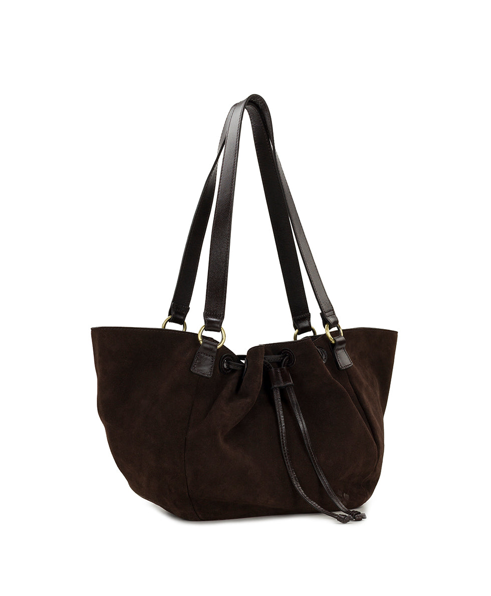 Female - Mads Drawstring | Suede Leather | Chocolate - chocolate - by Patricia Nash - View 4 of 5