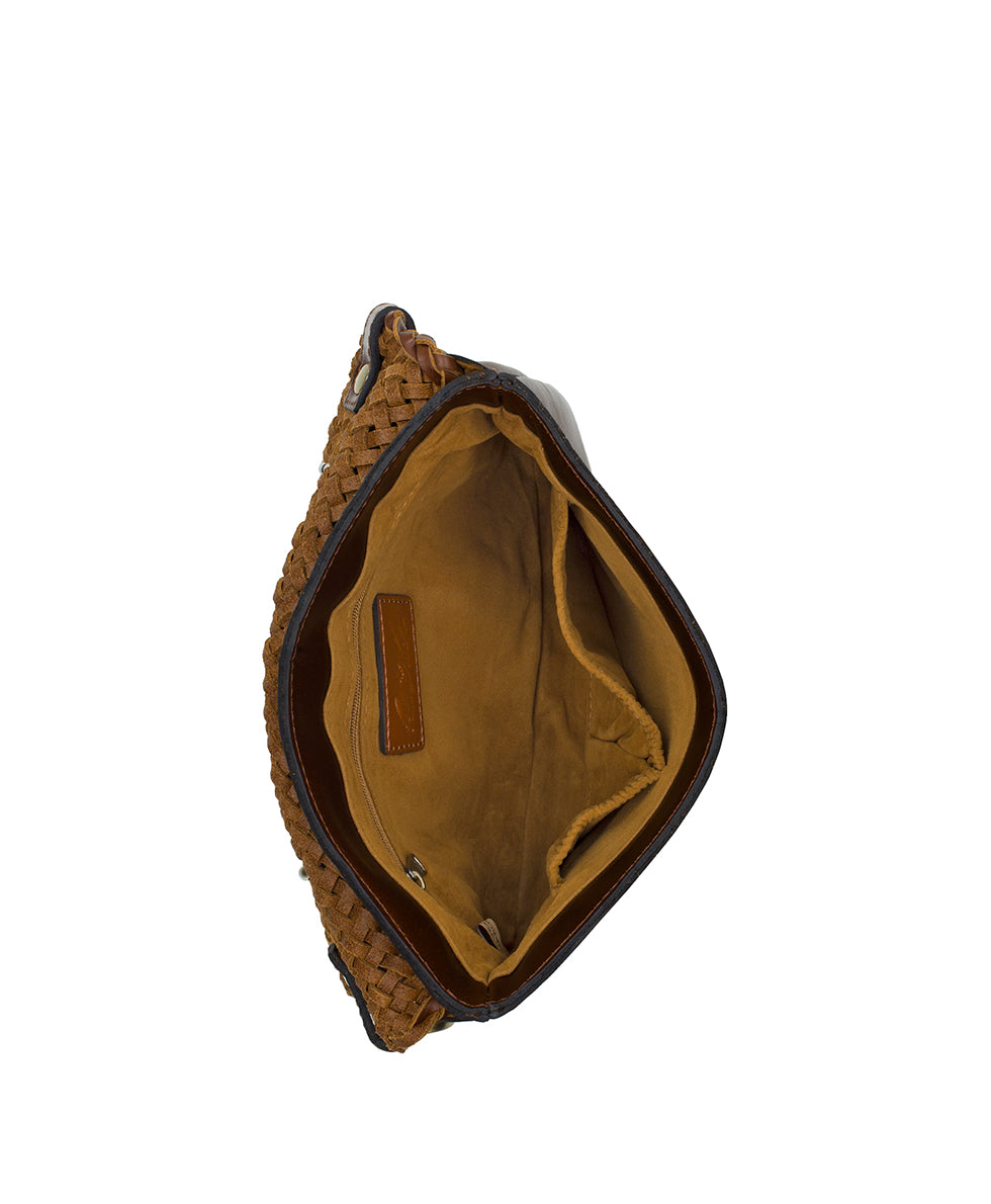 Female - Marit Braided Crossbody | Specialty Woven Leather | Cognac - cognac - by Patricia Nash - View 5 of 6