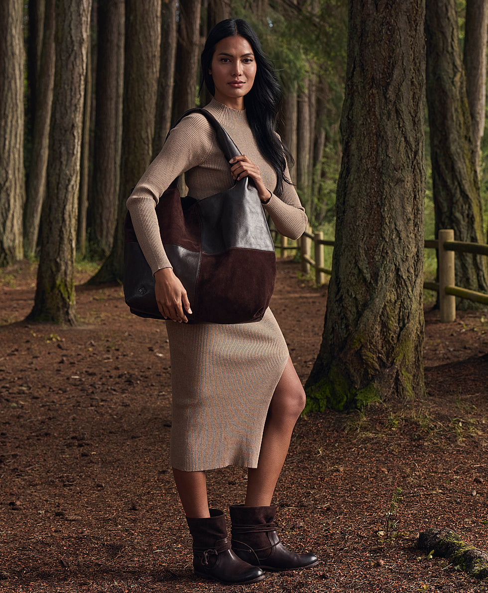 Female - Tove Tote | Suede and Rugged | Chocolate - chocolate - by Patricia Nash - View 6 of 6