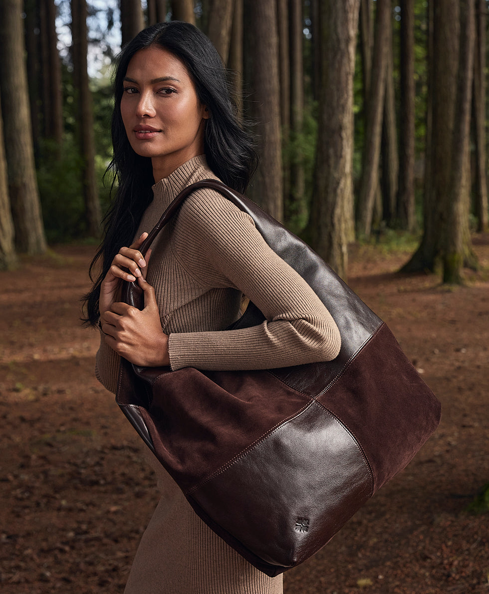 Female - Tove Tote | Suede and Rugged | Chocolate - chocolate - by Patricia Nash - View 2 of 6