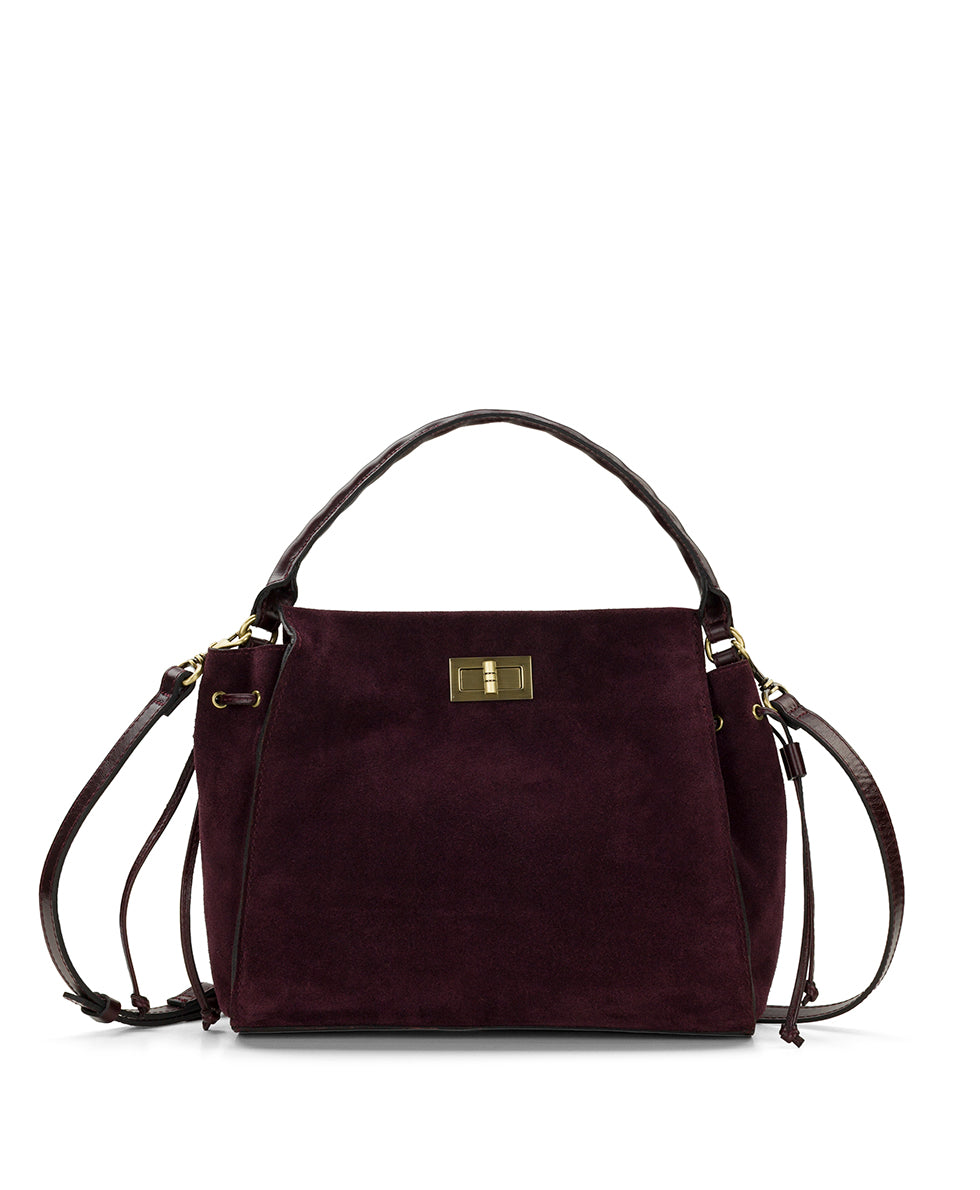 Female - Loenen Top Handle | Suede Leather | Plum - plum - by Patricia Nash - View 1 of 5