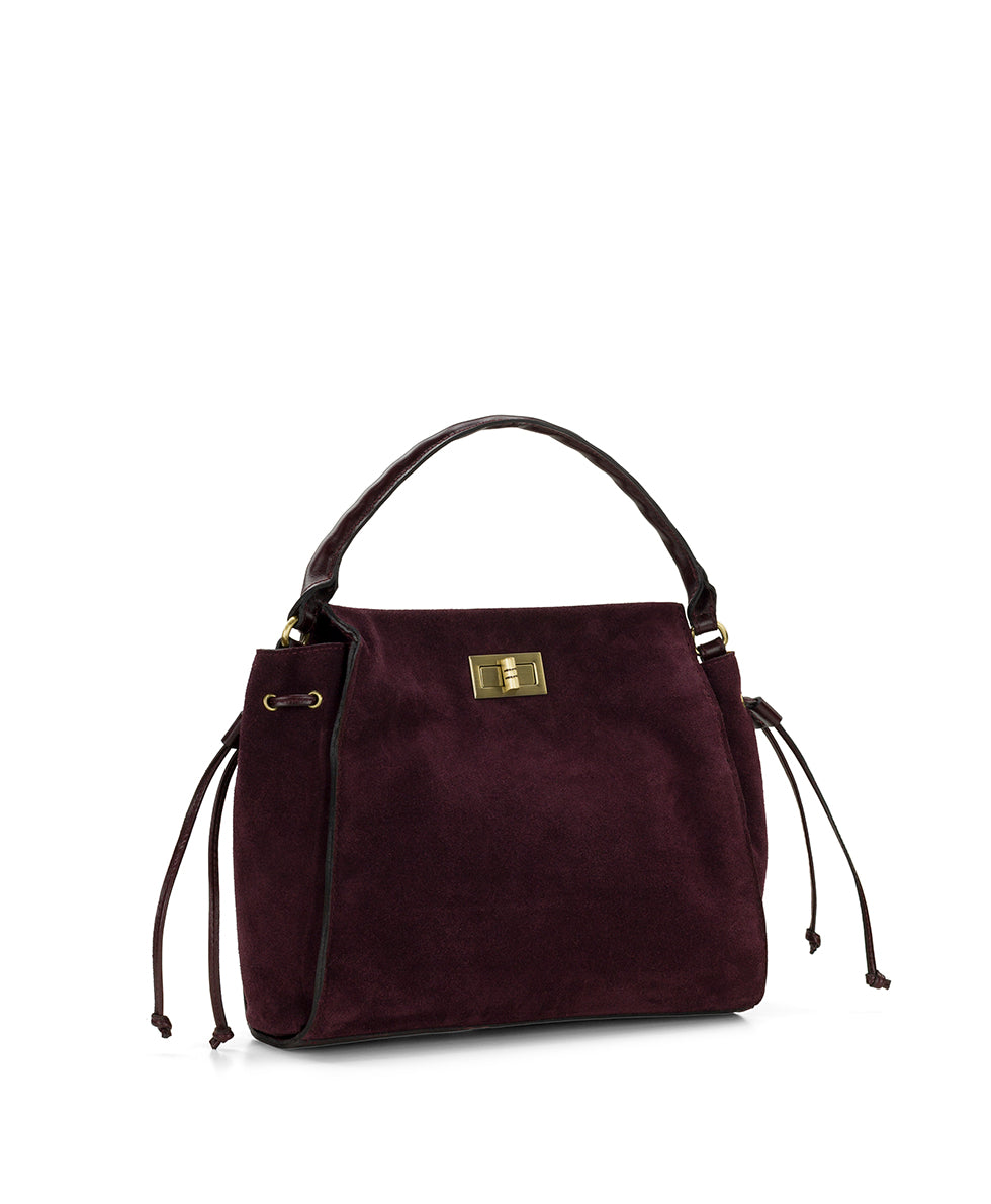 Female - Loenen Top Handle | Suede Leather | Plum - plum - by Patricia Nash - View 3 of 5
