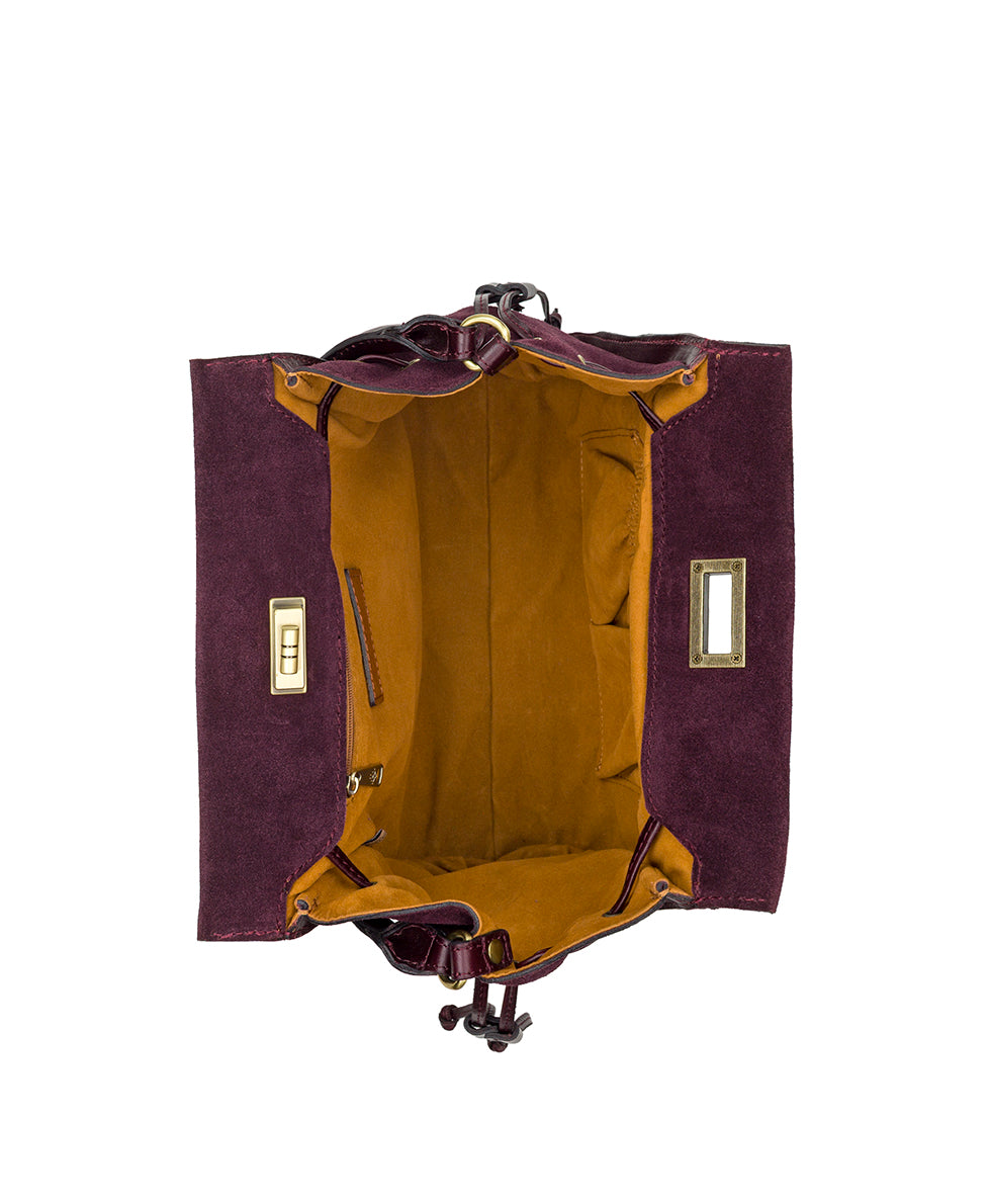 Female - Loenen Top Handle | Suede Leather | Plum - plum - by Patricia Nash - View 4 of 5