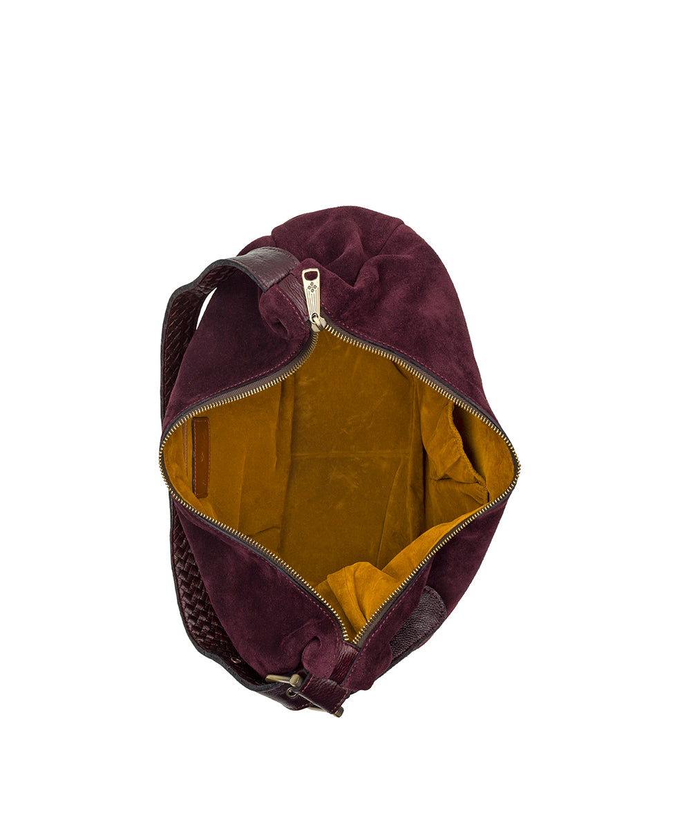Female - Lou Hobo | Suede Leather | Plum - plum - by Patricia Nash - View 4 of 4