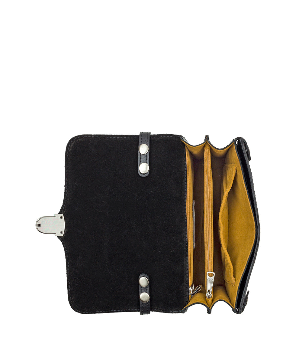 Female - Bianco Crossbody Organizer - Heritage - black - by Patricia Nash - View 6 of 13
