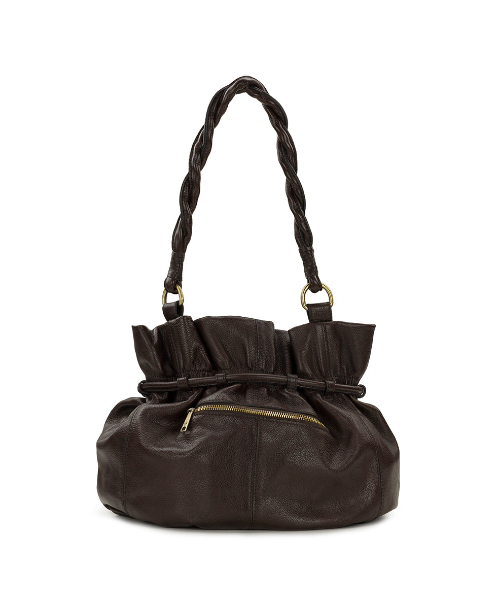 Female - Freja Drawstring | Rugged Natural Grain | Chocolate - chocolate - by Patricia Nash - View 2 of 5