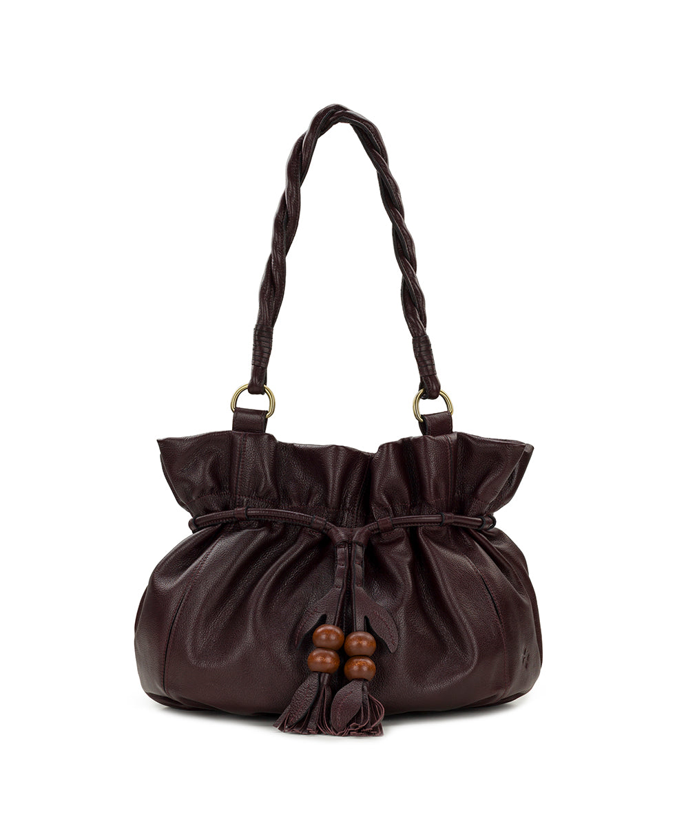 Female - Freja Drawstring | Rugged Natural Grain | Plum - plum - by Patricia Nash - View 1 of 5