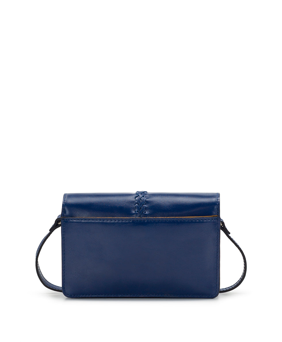 Female - Bianco Crossbody Organizer - Vintage Distressed Leather - navy peony - by Patricia Nash - View 2 of 5