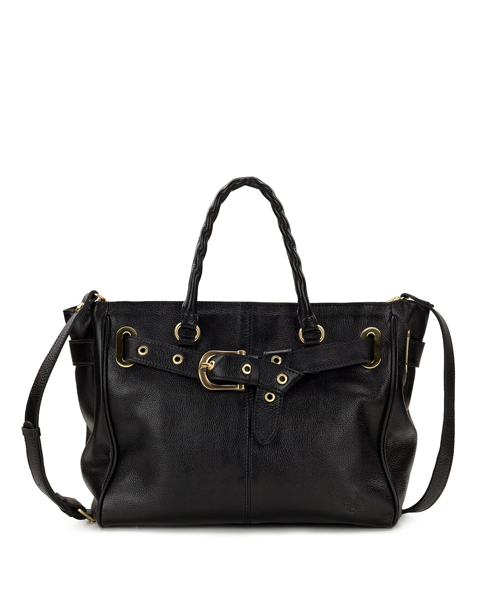 Female - Kari Satchel | Rugged Natural Grain | Black - black - by Patricia Nash - View 1 of 4