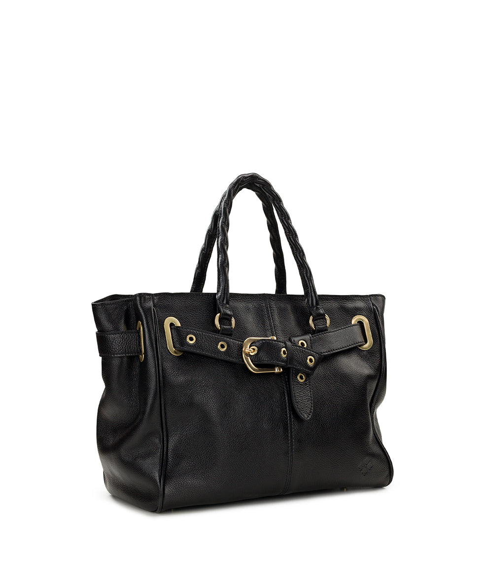 Female - Kari Satchel | Rugged Natural Grain | Black - black - by Patricia Nash - View 3 of 4