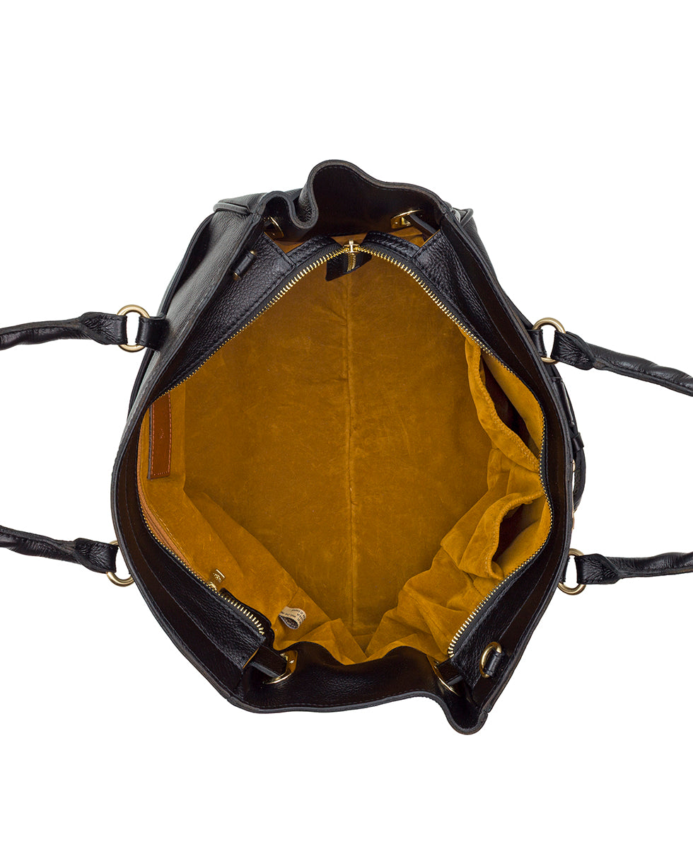 Female - Kari Satchel | Rugged Natural Grain | Black - black - by Patricia Nash - View 4 of 4