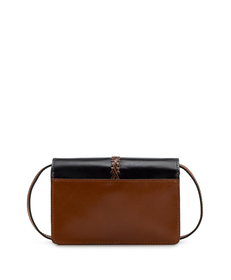 Female - Bianco Crossbody Organizer - Colorblock - black / british tan / tan - by Patricia Nash - View 2 of 6