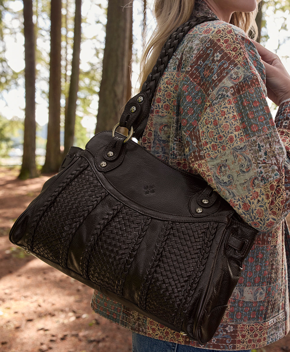 Female - Dalane Satchel | Rugged Natural Grain | Chocolate - chocolate - by Patricia Nash - View 6 of 6