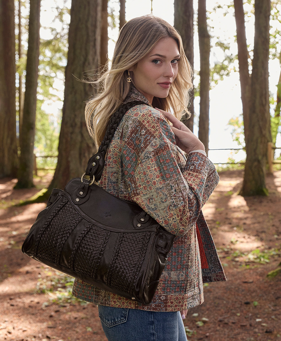 Female - Dalane Satchel | Rugged Natural Grain | Chocolate - chocolate - by Patricia Nash - View 2 of 6
