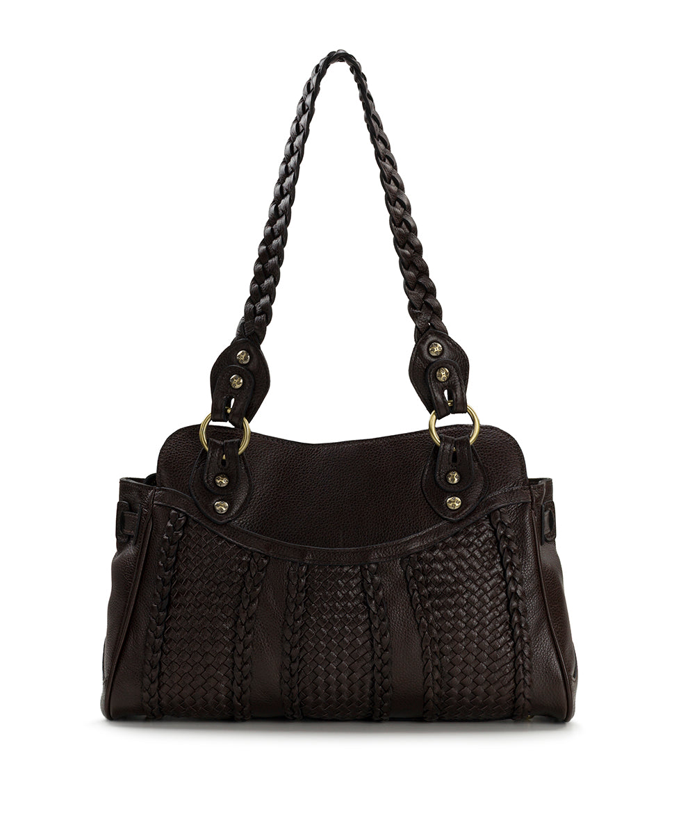 Female - Dalane Satchel | Rugged Natural Grain | Chocolate - chocolate - by Patricia Nash - View 3 of 6