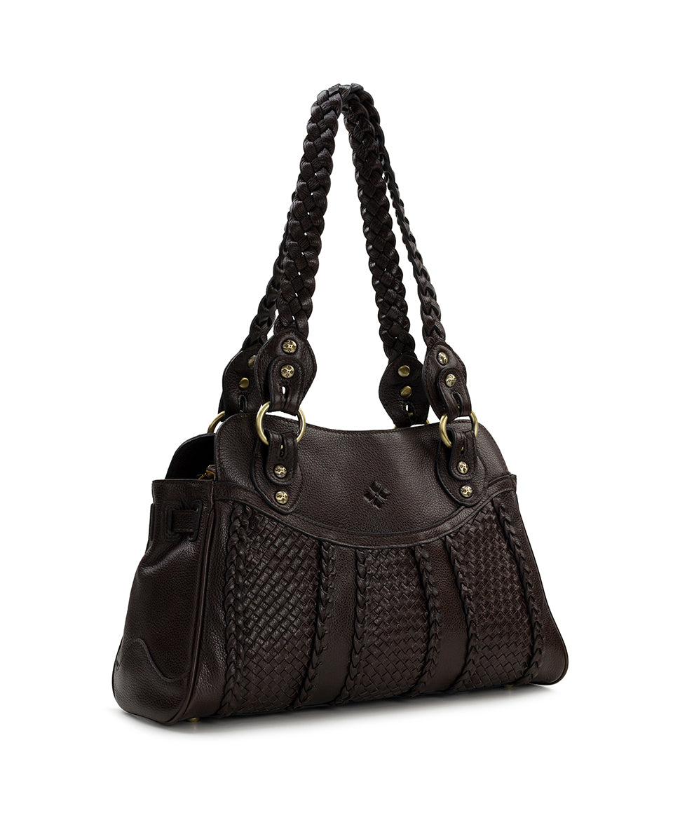 Female - Dalane Satchel | Rugged Natural Grain | Chocolate - chocolate - by Patricia Nash - View 4 of 6