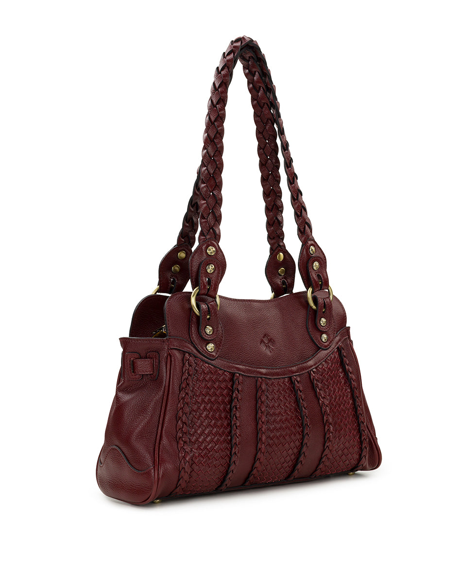 Female - Dalane Satchel | Rugged Natural Grain | Oxblood - oxblood - by Patricia Nash - View 3 of 4