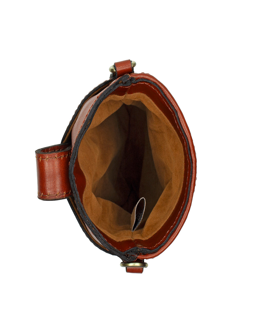 Female - Leo Crossbody - Hand Stained Woven - cognac - by Patricia Nash - View 4 of 4