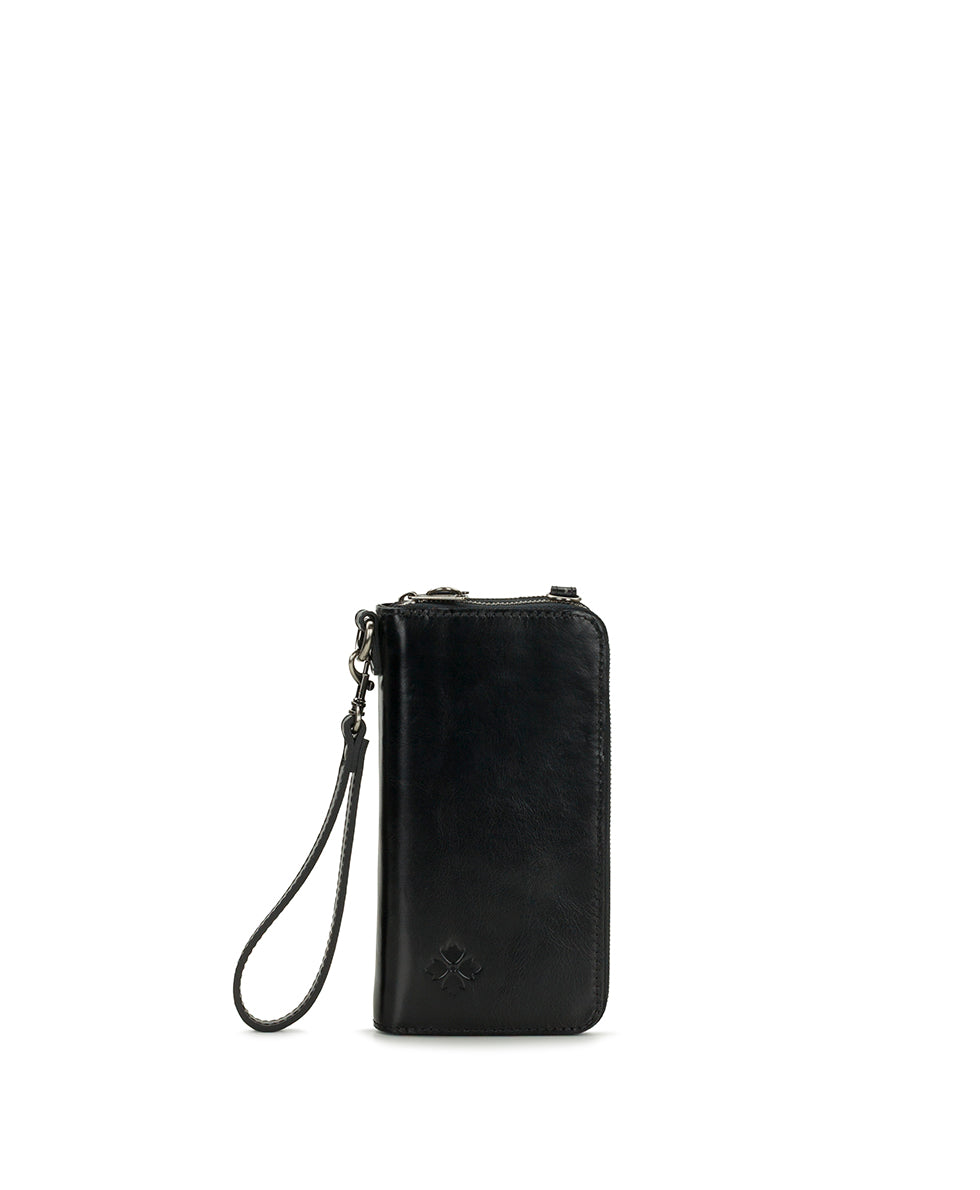 Female - Avery Phone Crossbody | Vintage Distressed | Black - black - by Patricia Nash - View 3 of 7