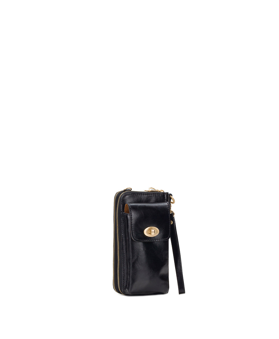 Female - Avery Phone Crossbody | Vintage Distressed | Black - black - by Patricia Nash - View 4 of 7