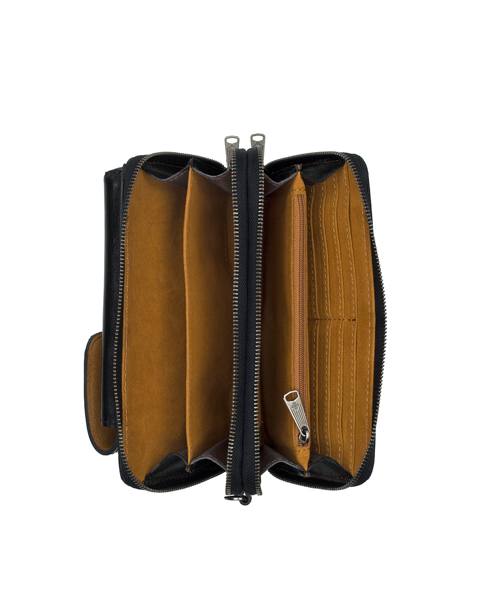 Female - Avery Phone Crossbody | Vintage Distressed | Black - black - by Patricia Nash - View 5 of 7