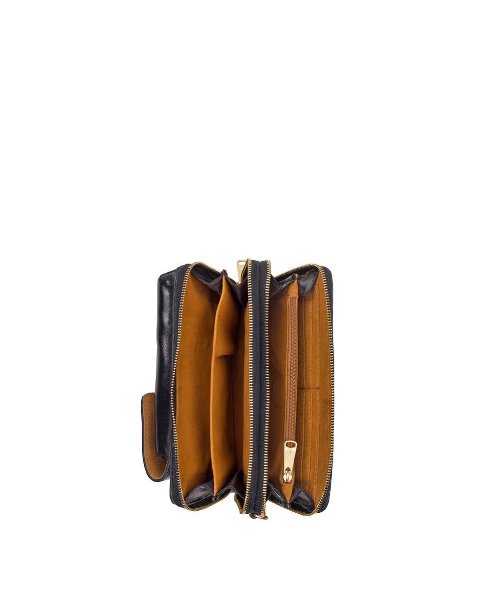 Female - Avery Phone Crossbody | Vintage Distressed | Black - black - by Patricia Nash - View 5 of 7