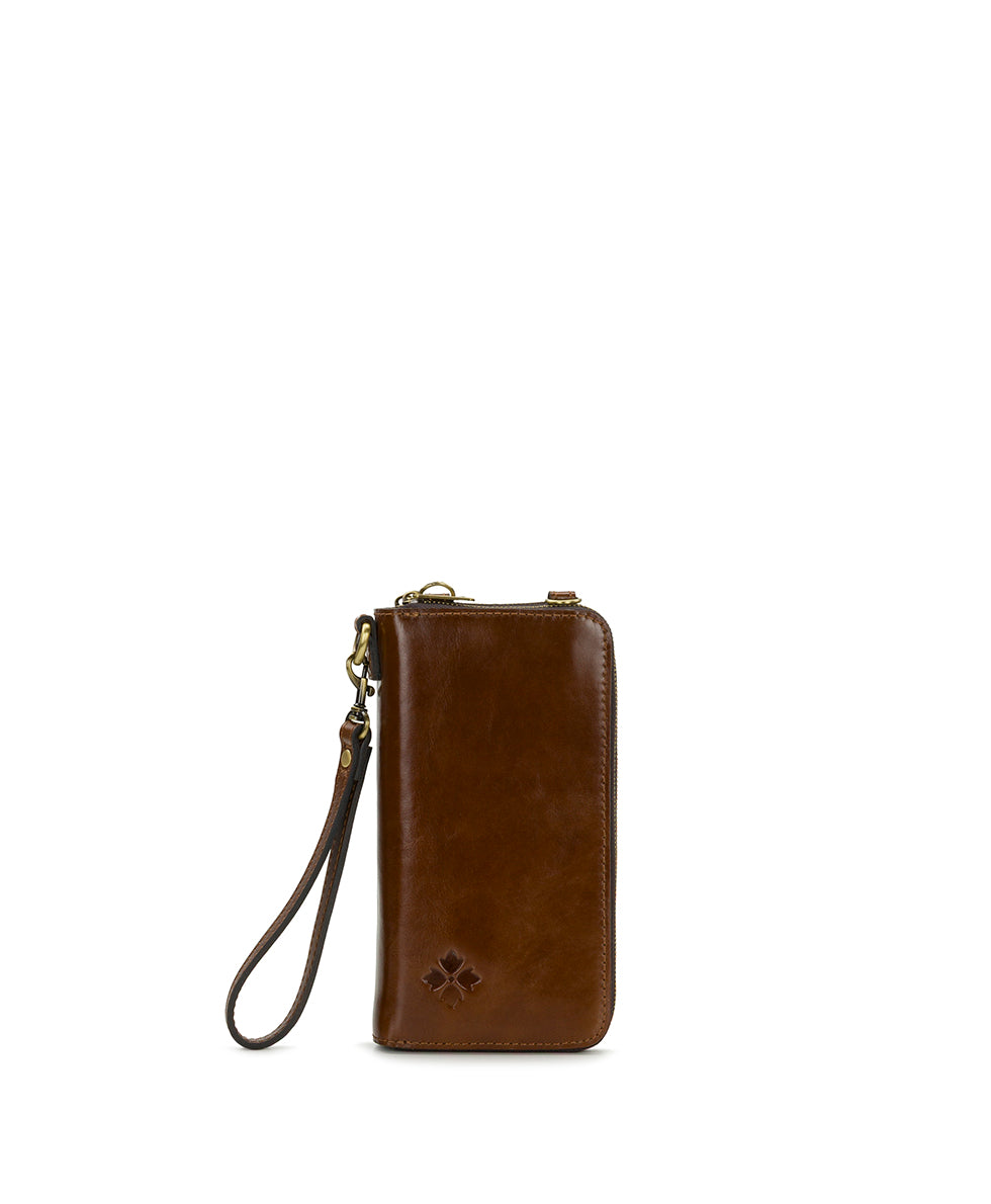 Female - Avery Phone Crossbody | Vintage Distressed | Cognac - cognac - by Patricia Nash - View 3 of 6