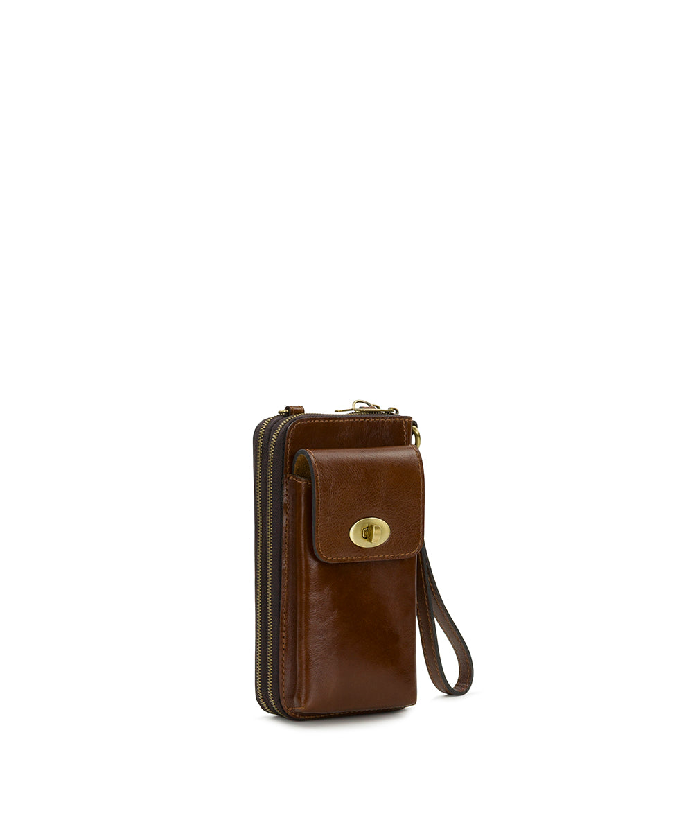 Female - Avery Phone Crossbody | Vintage Distressed | Cognac - cognac - by Patricia Nash - View 4 of 6