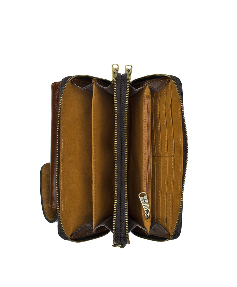 Female - Avery Phone Crossbody | Vintage Distressed | Cognac - cognac - by Patricia Nash - View 5 of 6