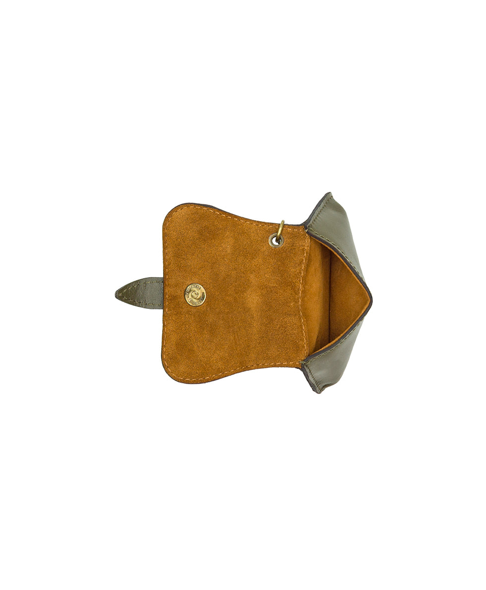 Female - Anya Satchel With Hang Off | Suede Leather | Olive - cognac - by Patricia Nash - View 8 of 8
