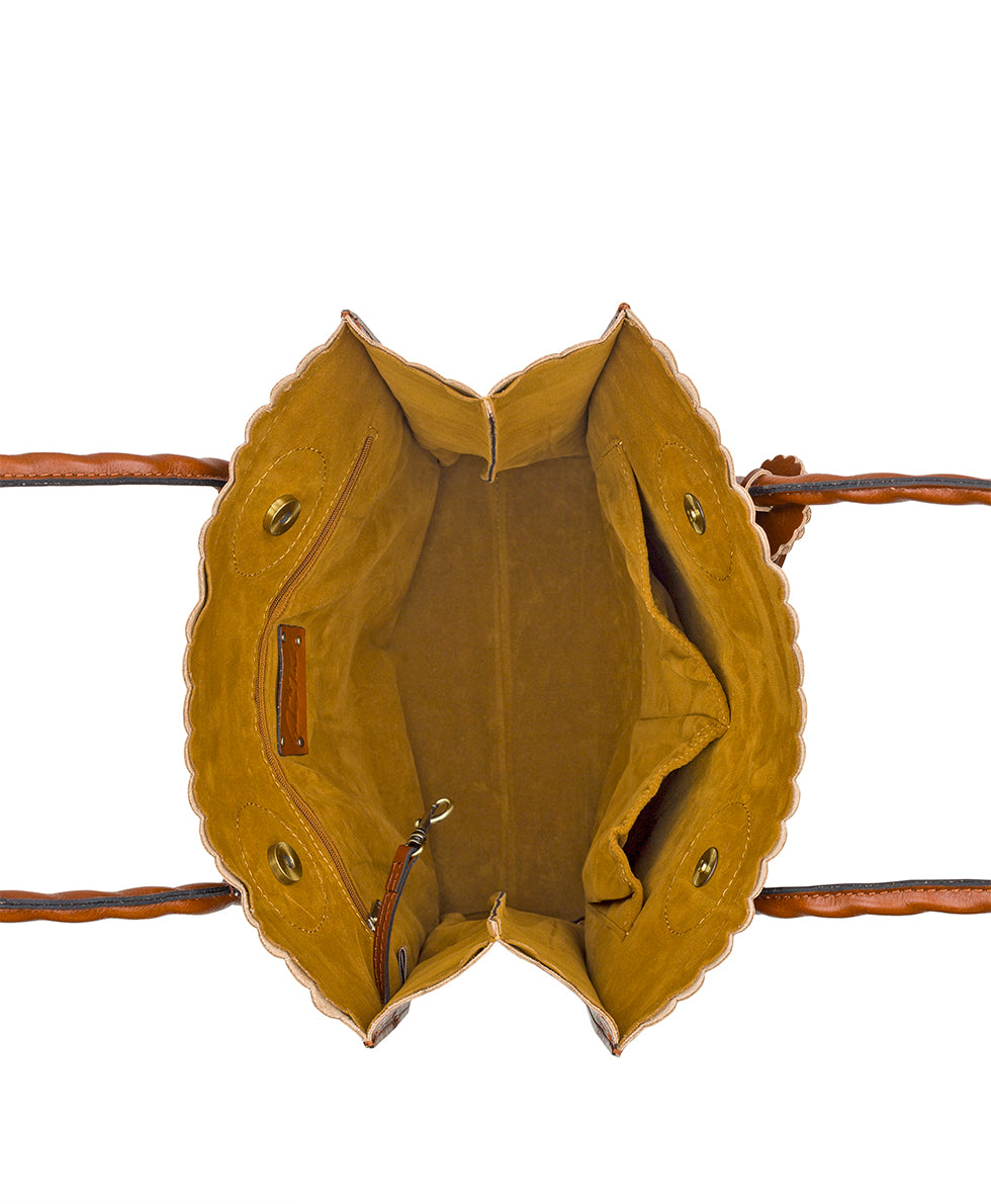 Female - Cavo Tote - Natural Cavo Tooled Colorblock - tan - by Patricia Nash - View 4 of 5