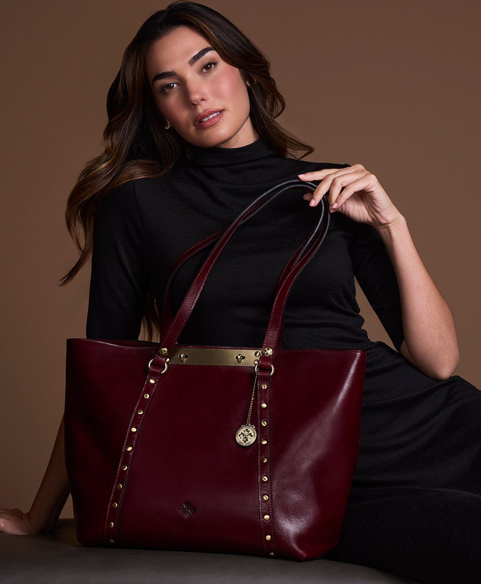 Female - Benvenuto Tote - Vintage Distressed Leather - oxblood - by Patricia Nash - View 12 of 14
